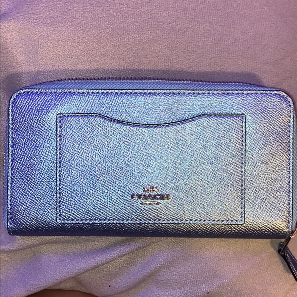 Blue Metallic Coach Wallet
